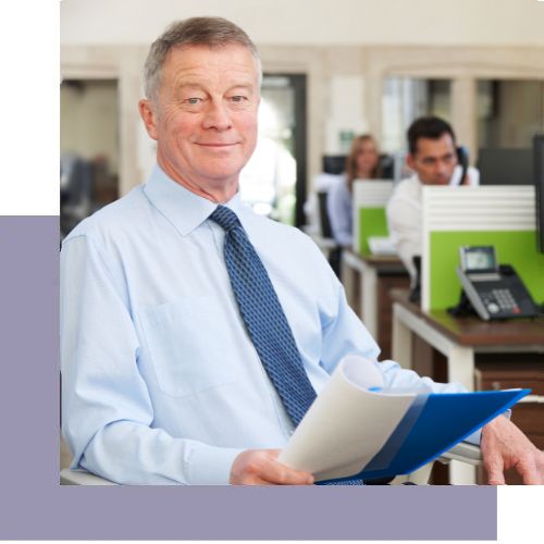 Man In Shirt And Tie In An Office min flipped